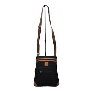 Stone Mountain Multi Pocket Black/Tan Cross-body Purse